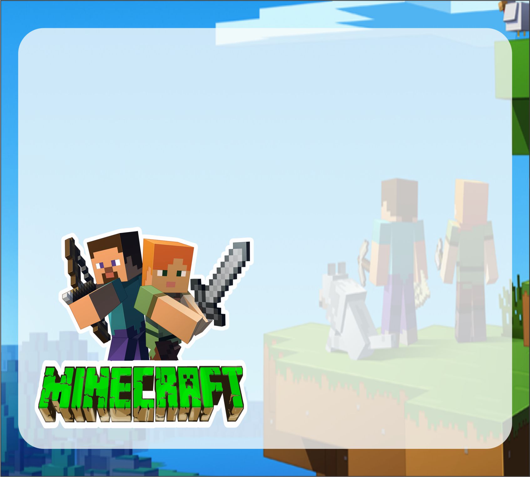 Etiqueta Escolar Minecraft