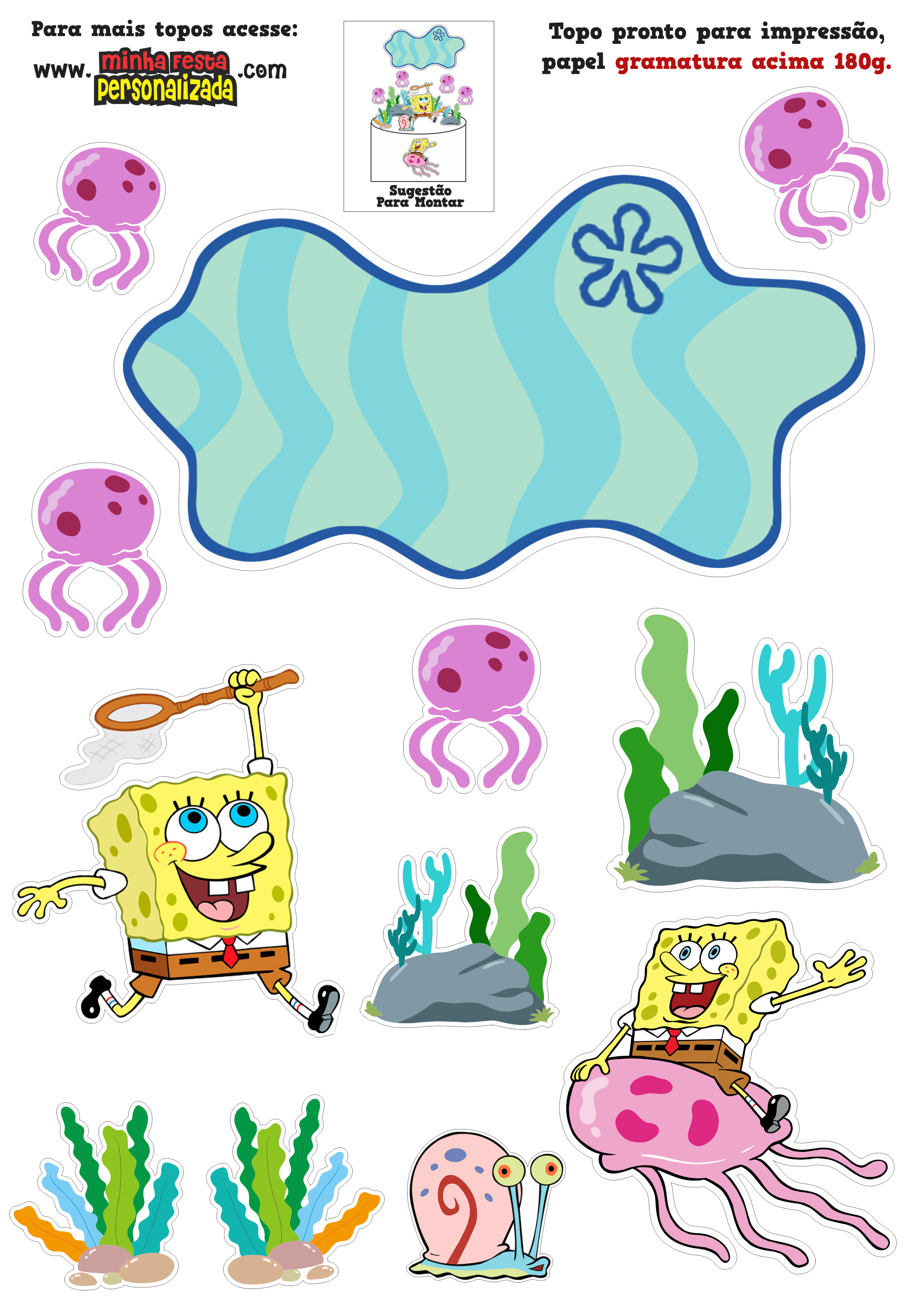 Topo 75 Imagem Topo De Bolo Bob Esponja Para Imprimir Br