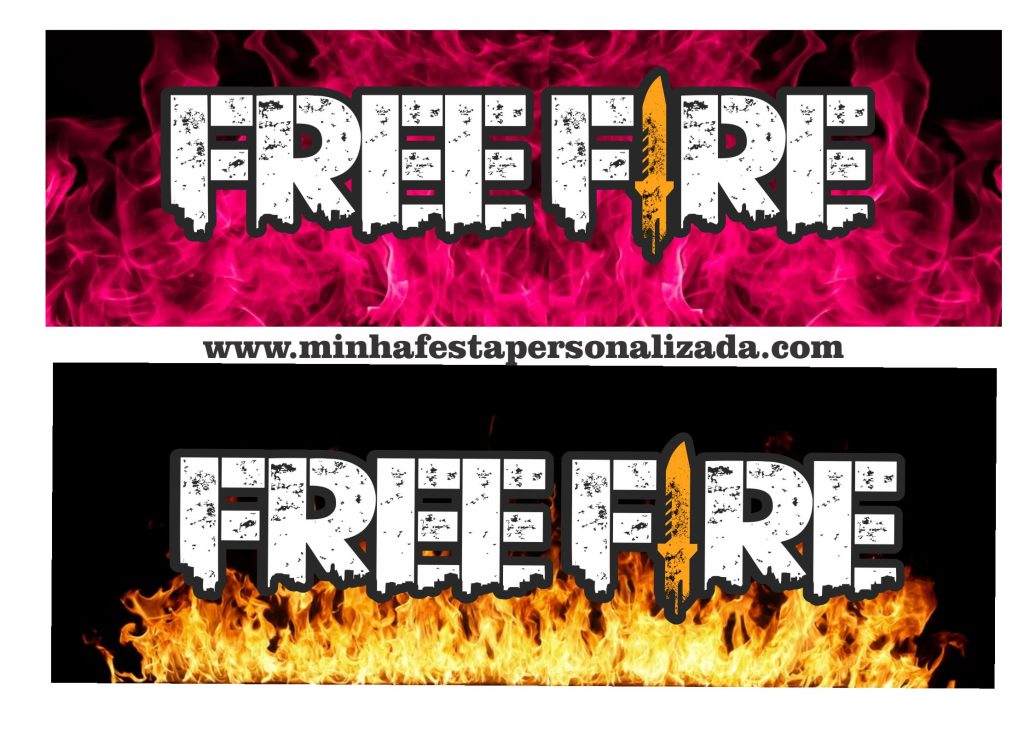 Topo De Bolo Personalizado, Tema: Free Fire