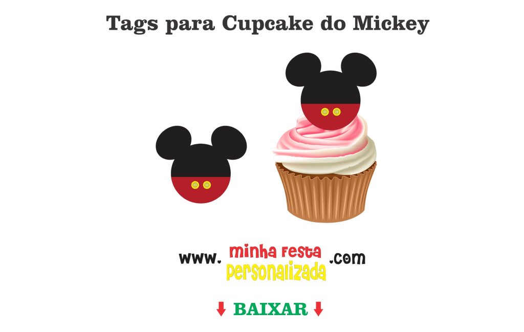 TAGS PARA CUPCAKE DO MICKEY MONTADO 03 1024x649 - KIT PERSONALIZADO DO MICKEY PRONTO PARA IMPRIMIR