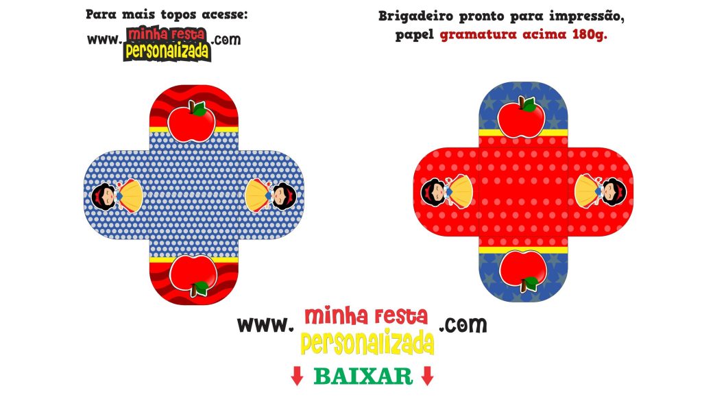 BRIGADEIRO 1024x579 - Kit Personalizado da Branca de Neve Totalmente Gratuito