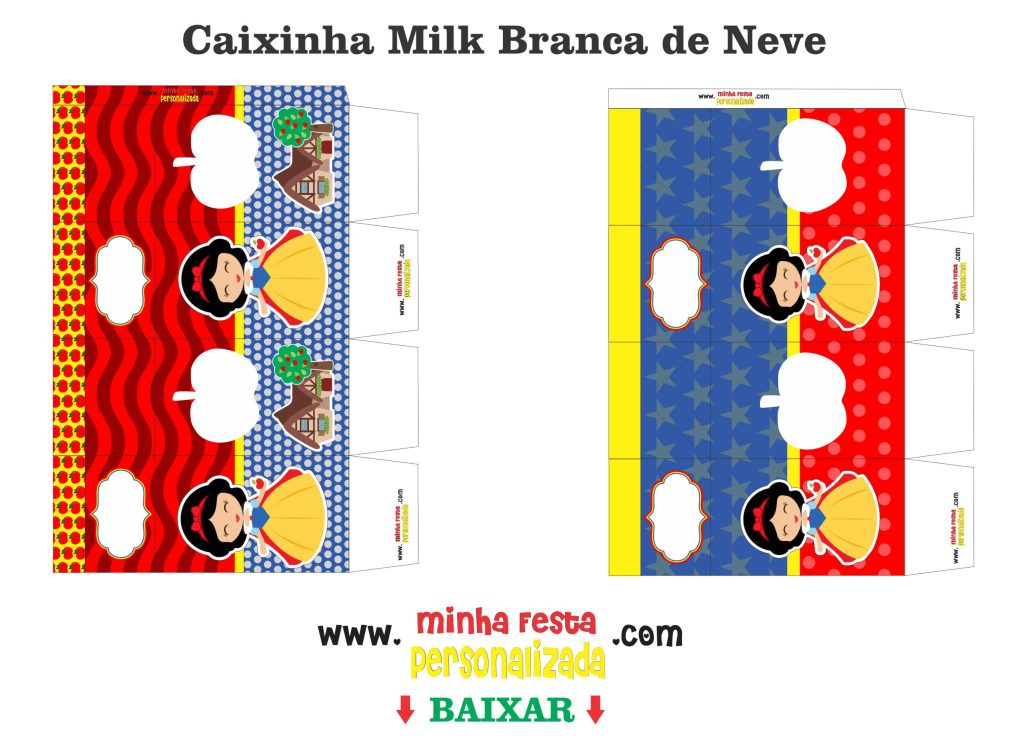 CAIXINHA MILK 02 1024x741 - Kit Personalizado da Branca de Neve Totalmente Gratuito