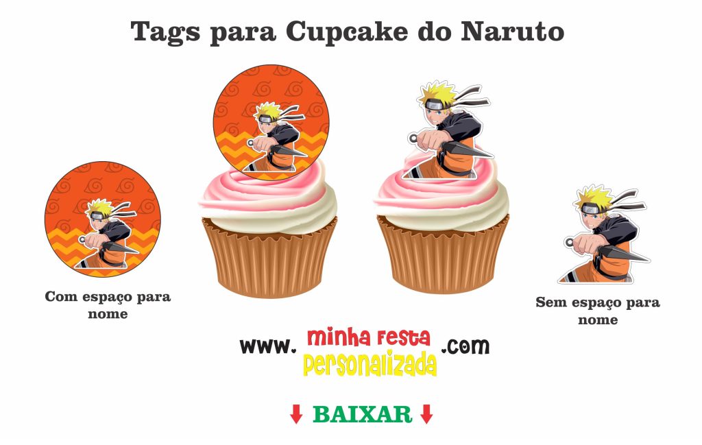 TAGS NARUTO PARA CUPCAKE 04 1024x649 - Kit completo para festa personalizada do Naruto totalmente gratuito