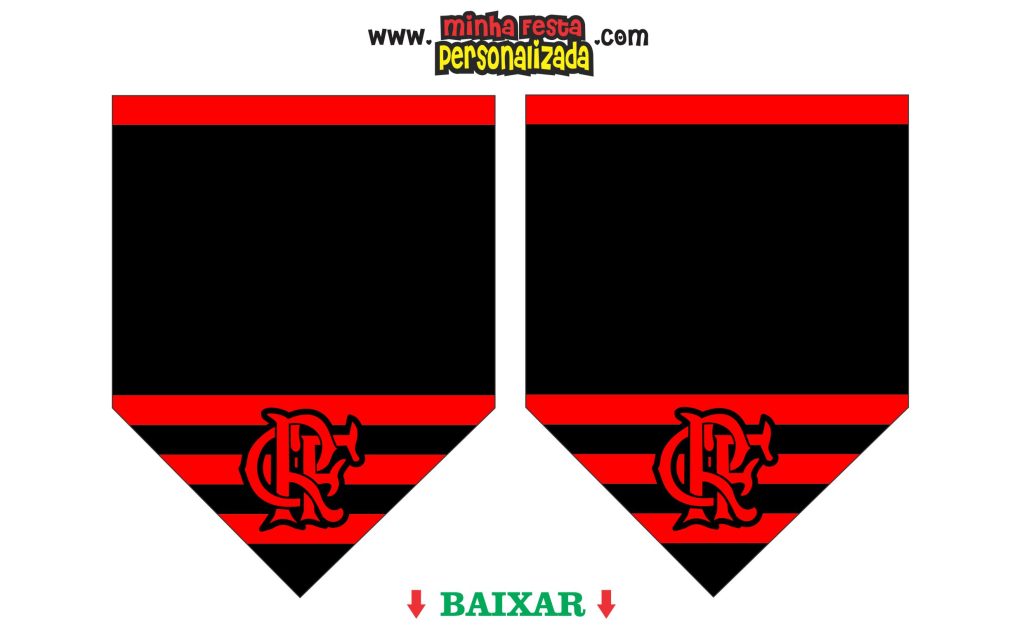 BANDEIROLA 1024x641 - Topo de bolo Flamengo com kit festa completo e gratuito
