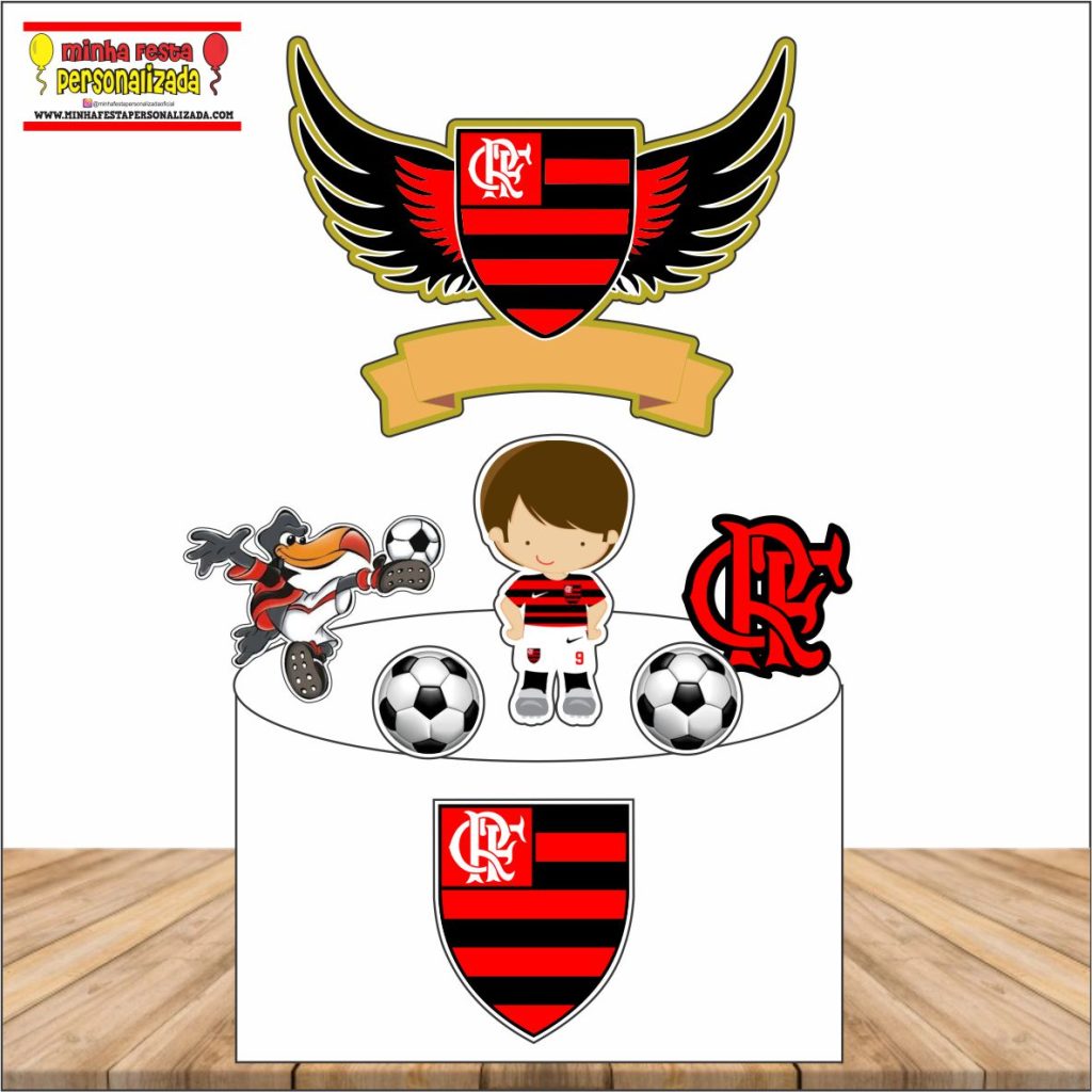 Topo De Bolo Flamengo Kit Completo Decoração Festa Em Casa