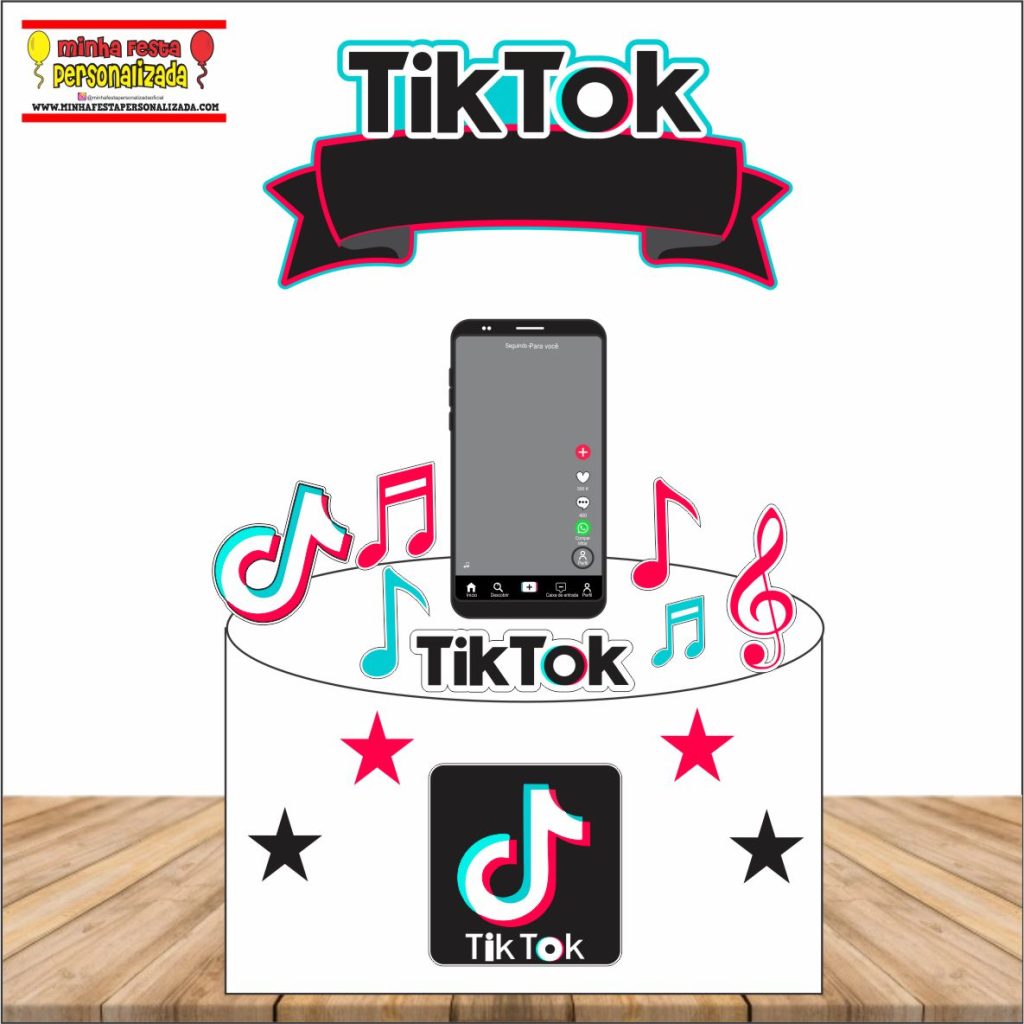 Topo de bolo Tik Tok ~ ❊ Lis Personalizados ❊