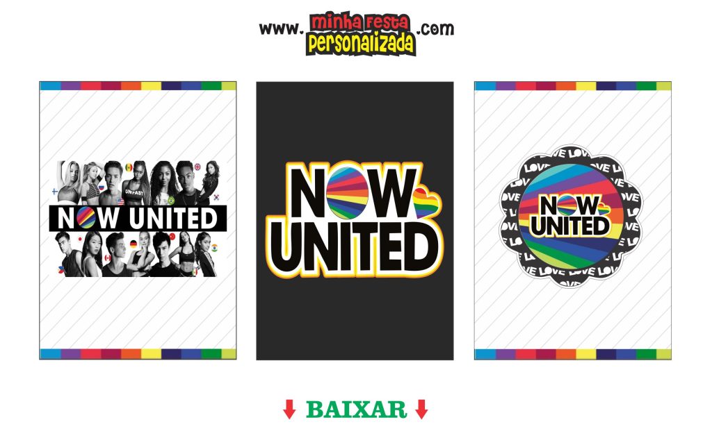 Quadro personalizado kit festa now united