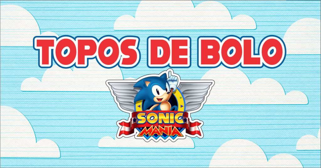 Topo de Bolo Sonic Para Imprimir