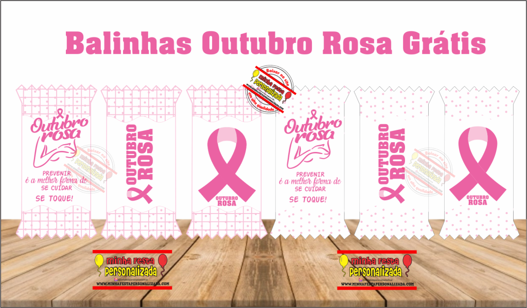 Balinhas Personalizada Outubro Rosa Gratis 1024x600 - Balinhas Personalizada Outubro Rosa Para Imprimir Grátis