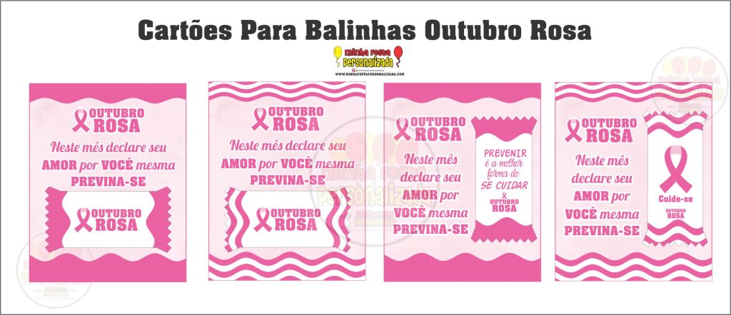 Card Com Balinha- Outubro Rosa