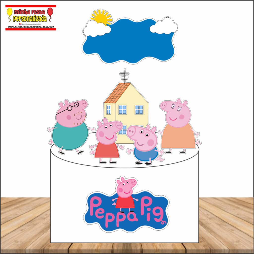 Topo Topper Decoração Bolo Aniversário Peppa Pig