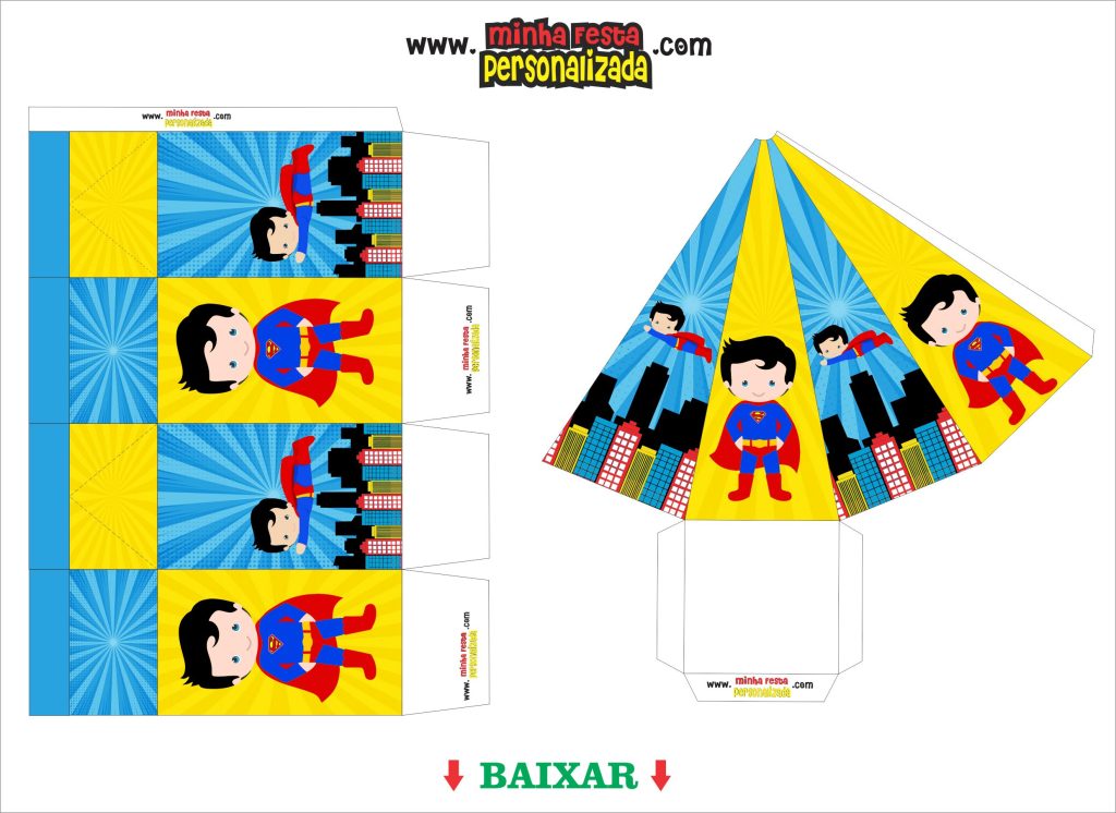 CAIXINHAS PERSONALIZADAS SUPER MAN BABY 1024x746 - Kit Festa Super Man Baby Completo Para Imprimir