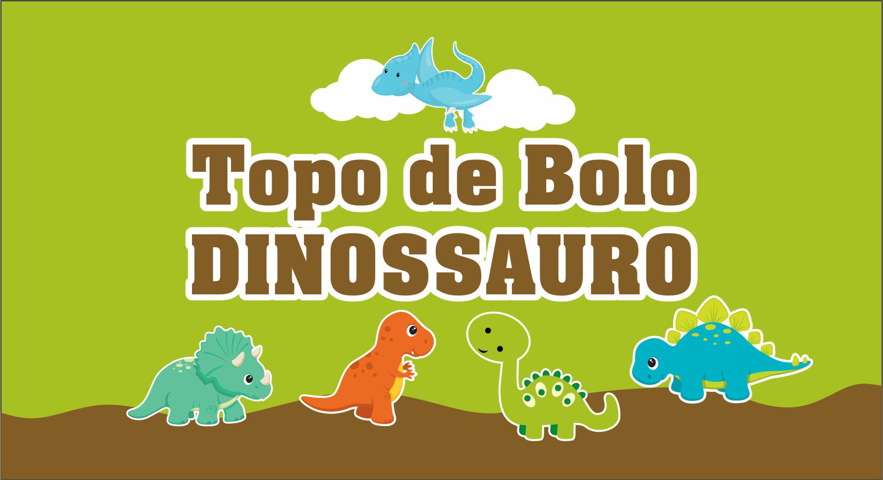Capa Topo de Bolo Dinossauro - Topo de Bolo Dinossauro Para Imprimir Totalmente Gratuito