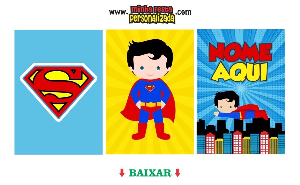 QUADRO PERSONALIZADO SUPER MAN BABY 1024x631 - Kit Festa Super Man Baby Completo Para Imprimir