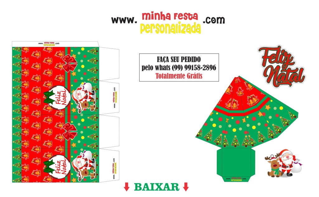 CAIXA MILK CAIXA PIRAMIDE natal certo 1024x634 - Kit Personalizado de Natal – Topo de bolo, Caixinhas  e Tags