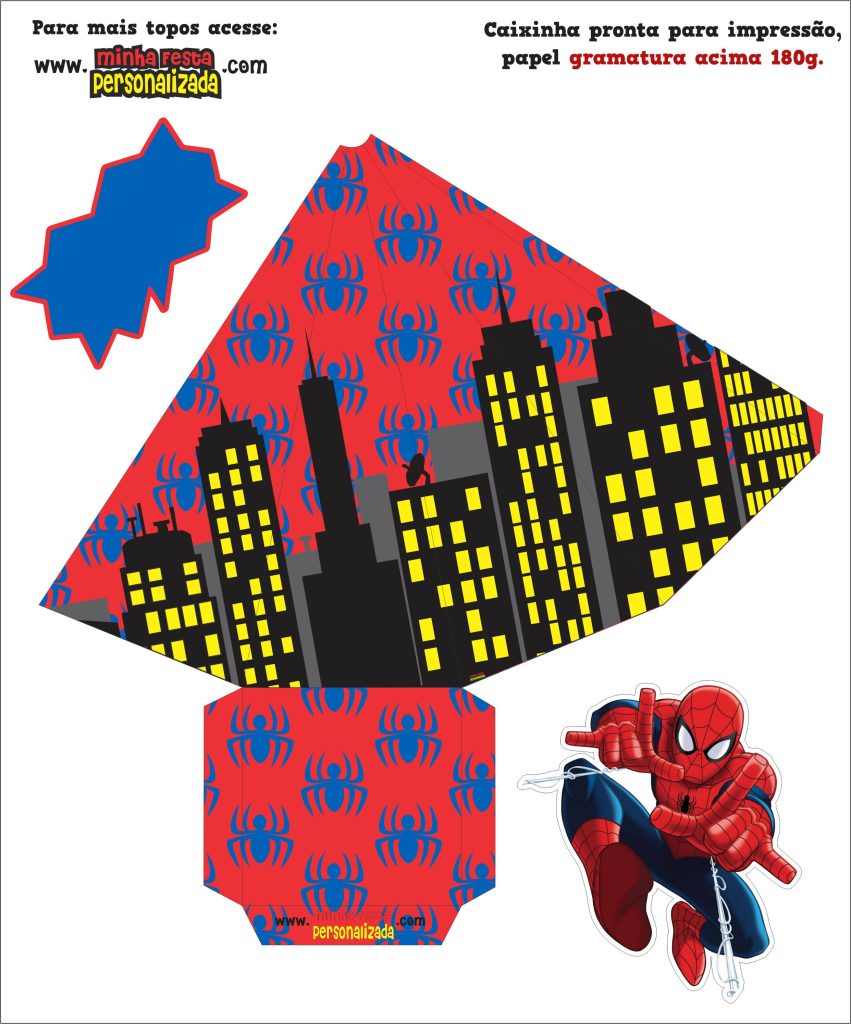 CAIXINHA HOMEM ARANHA 2 851x1024 - Caixinha Personalizadas do Homem Aranha