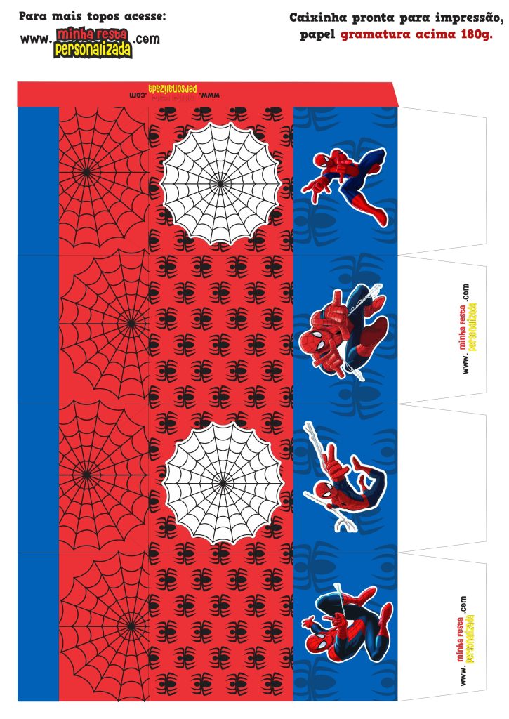 CAIXINHA HOMEM ARANHA 725x1024 - Caixinha Personalizadas do Homem Aranha