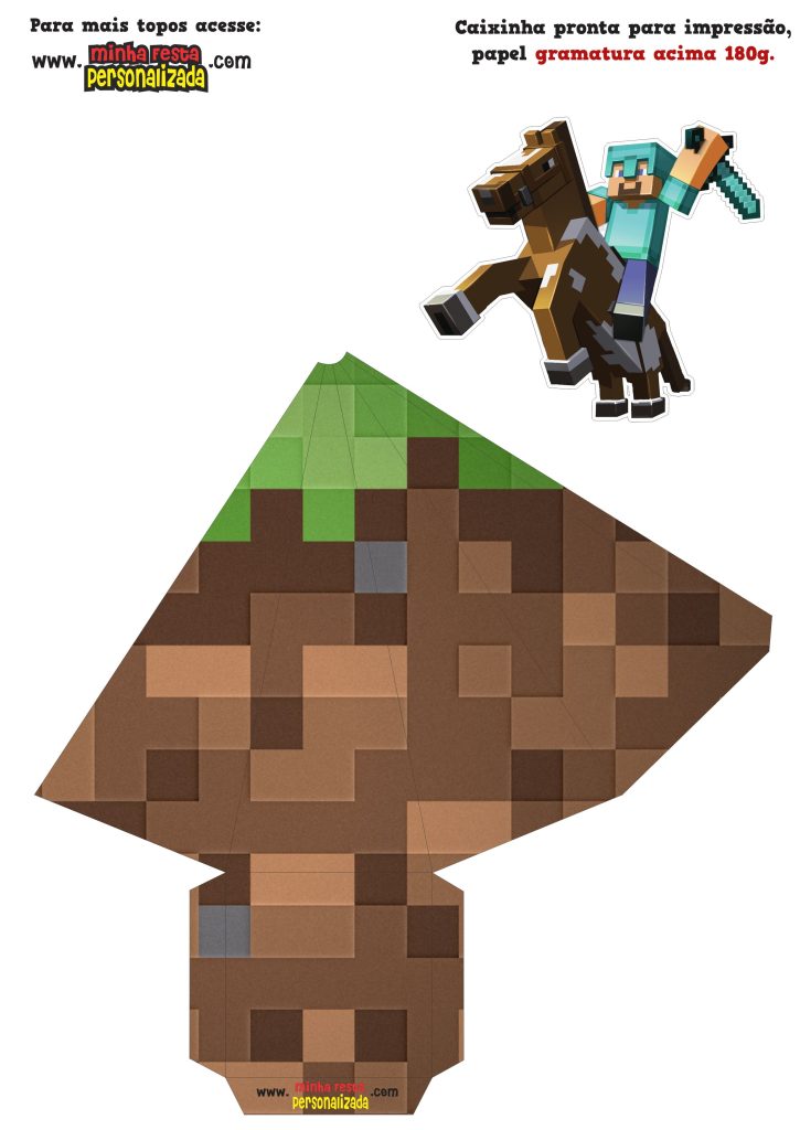 CAIXINHA PIRAMIDE 725x1024 - Caixinhas Personalizadas Minecraft,