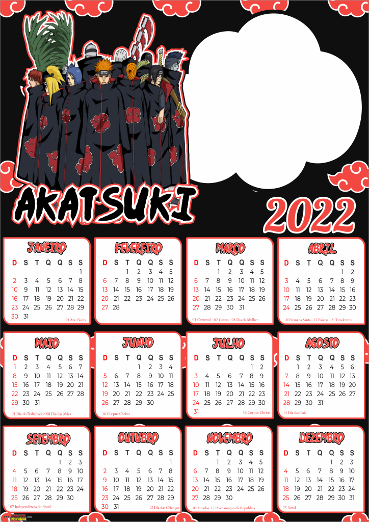 CALENDARIO AKATSUKI DE PAREDE 1 724x1024 - Calendário 2022 da Akatsuki 02