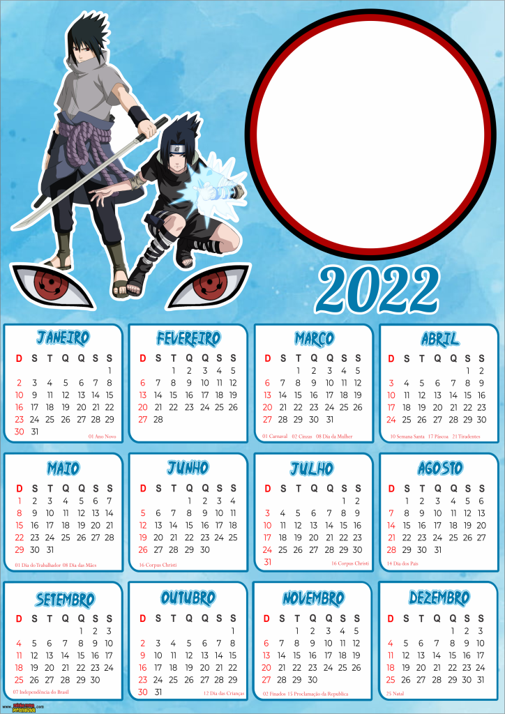 CALENDARIOS SASUKE PAREDE 724x1024 - Calendario do Sasuke 2022