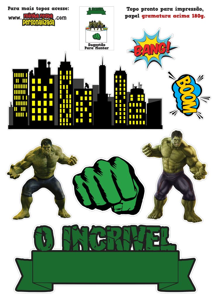 Topos De Bolo Do Hulk