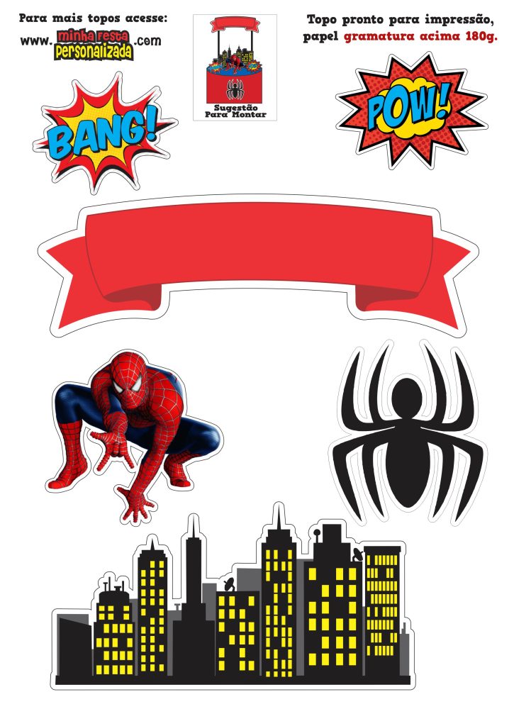 Topo de Bolo - Homem Aranha 2 - Personalizado com o nome e idade