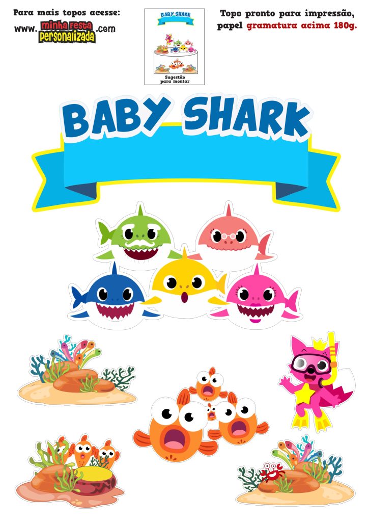 Modelo 03 18 725x1024 - Topos de bolo do Baby Shark