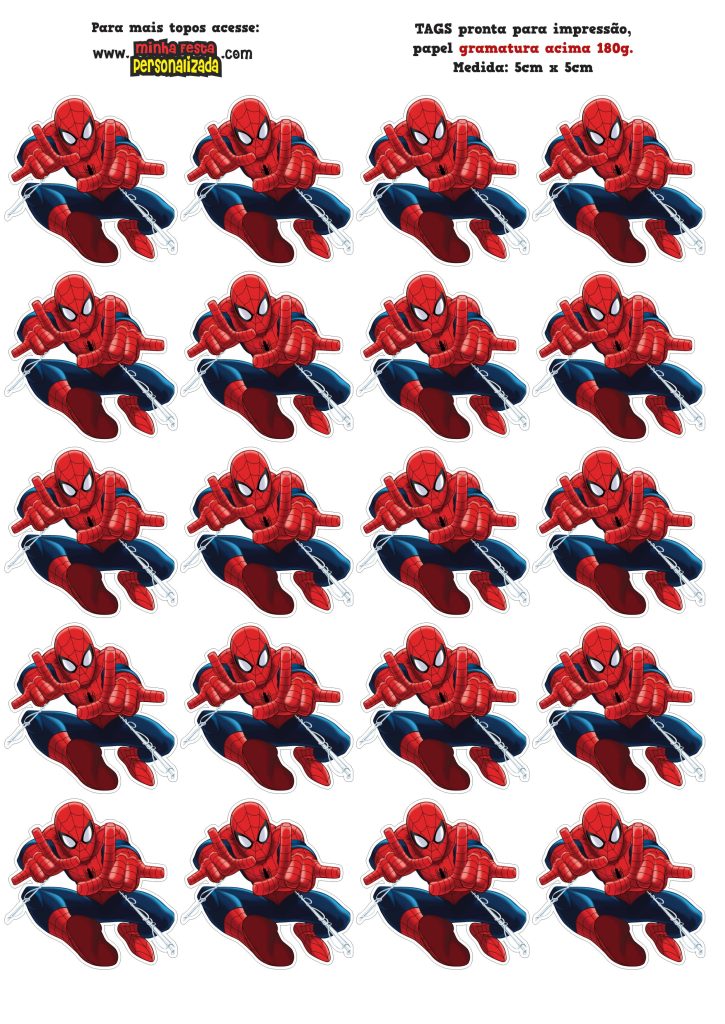 TAGS HOMEM ARANHA MODELO 02 725x1024 - Tags para cupcake e Tubete do Homem Aranha