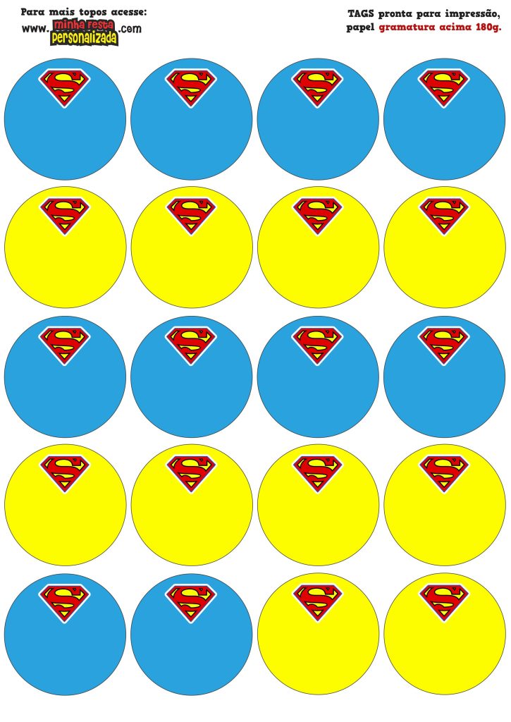 TAGS PARA DOCES 725x1024 - Tags Personalizadas do Super Man Baby