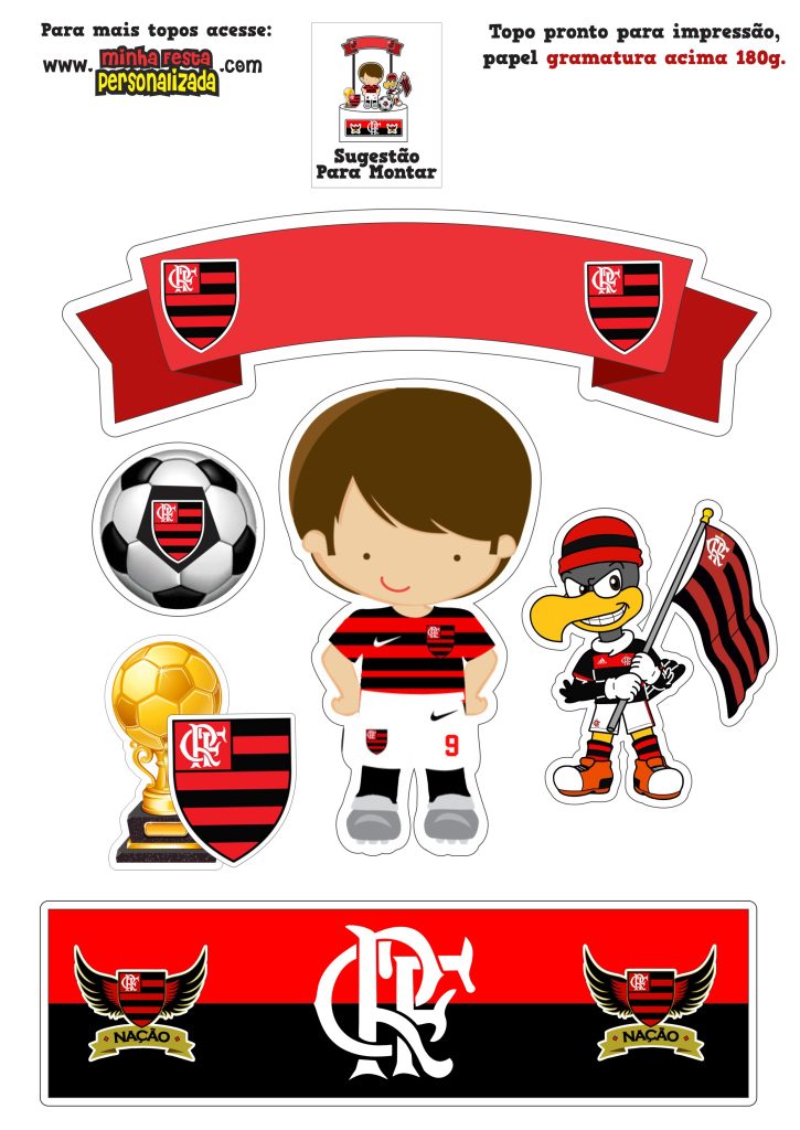 Topo de Bolo Flamengo c/4un Festcolor