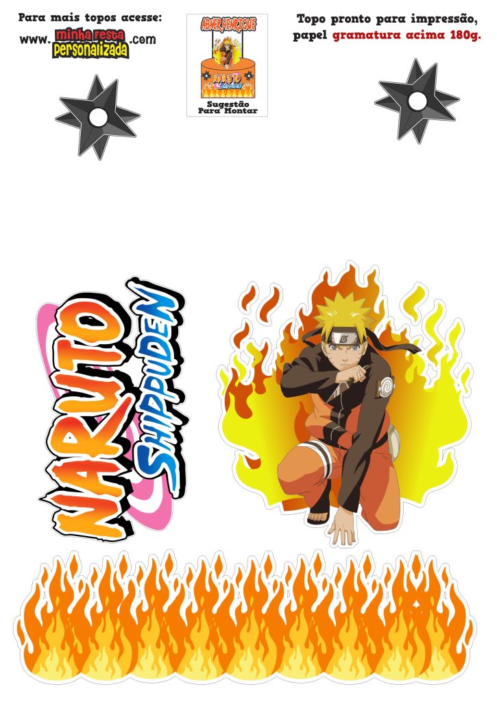 TOPO DE BOLO NARUTO FEMININO