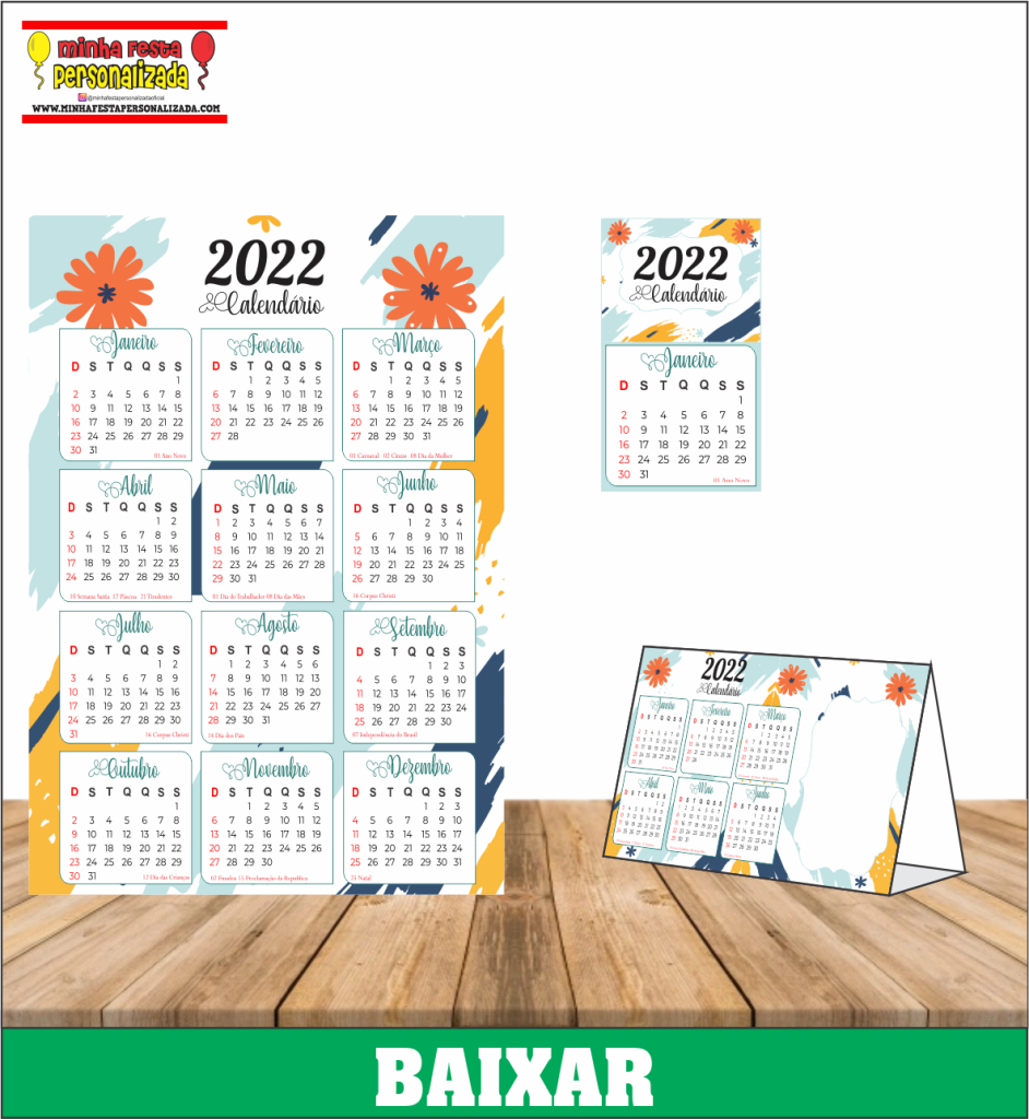 calendario 2022 para imprimir 942x1024 - Calendario 2022 para imprimir em alta qualidade