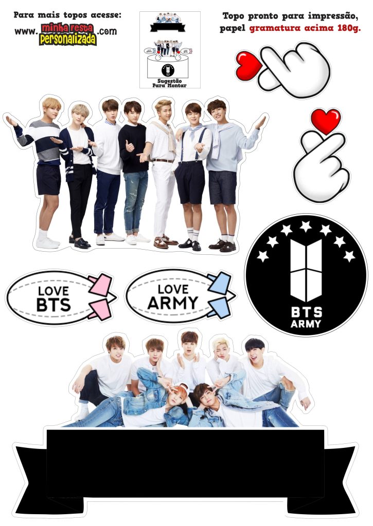 topo de bolo BTS gratis 725x1024 - Topos de bolo do bts