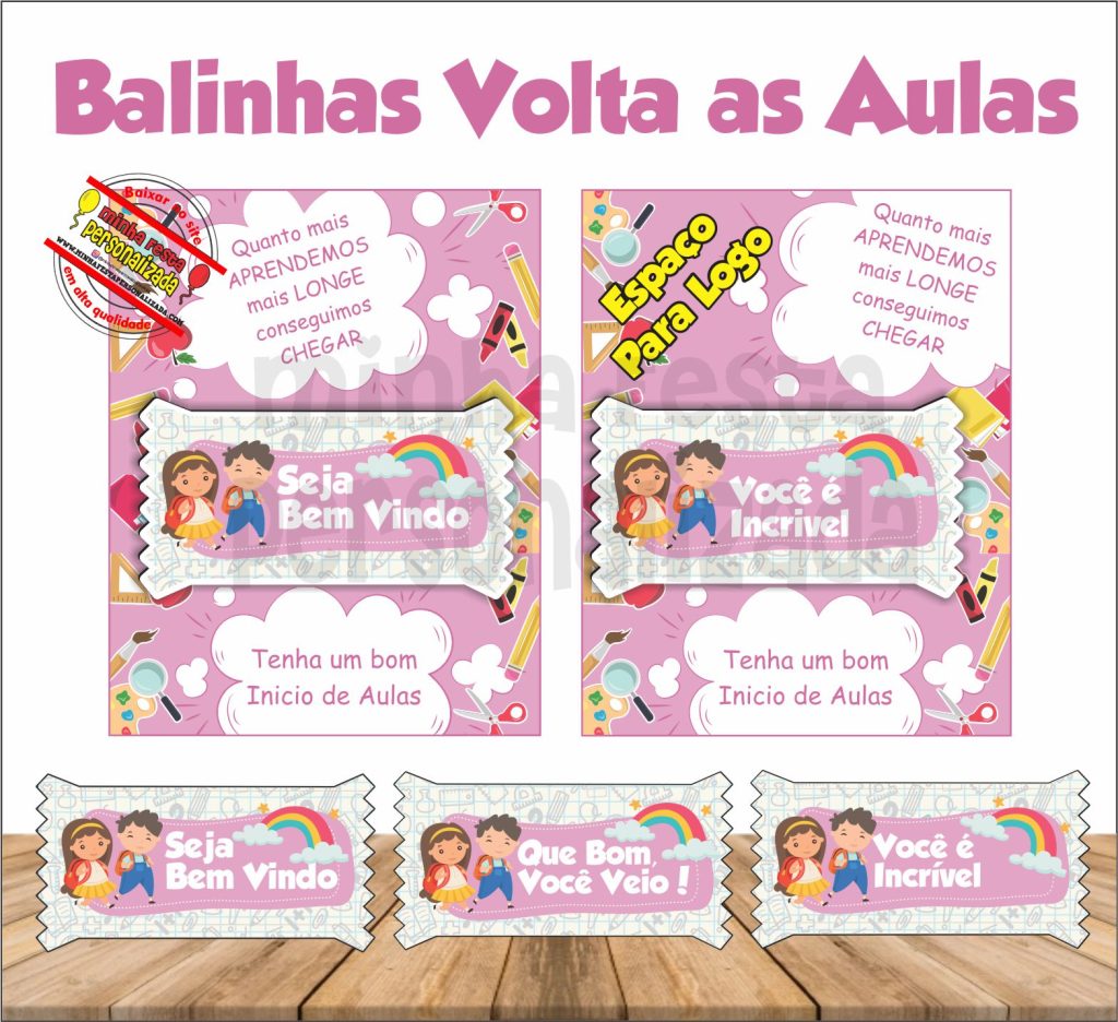 BALINHAS VOLTA AS AULAS 01 1024x936 - Balinhas Personalizadas de Volta as Aulas com Cartão Personalizado