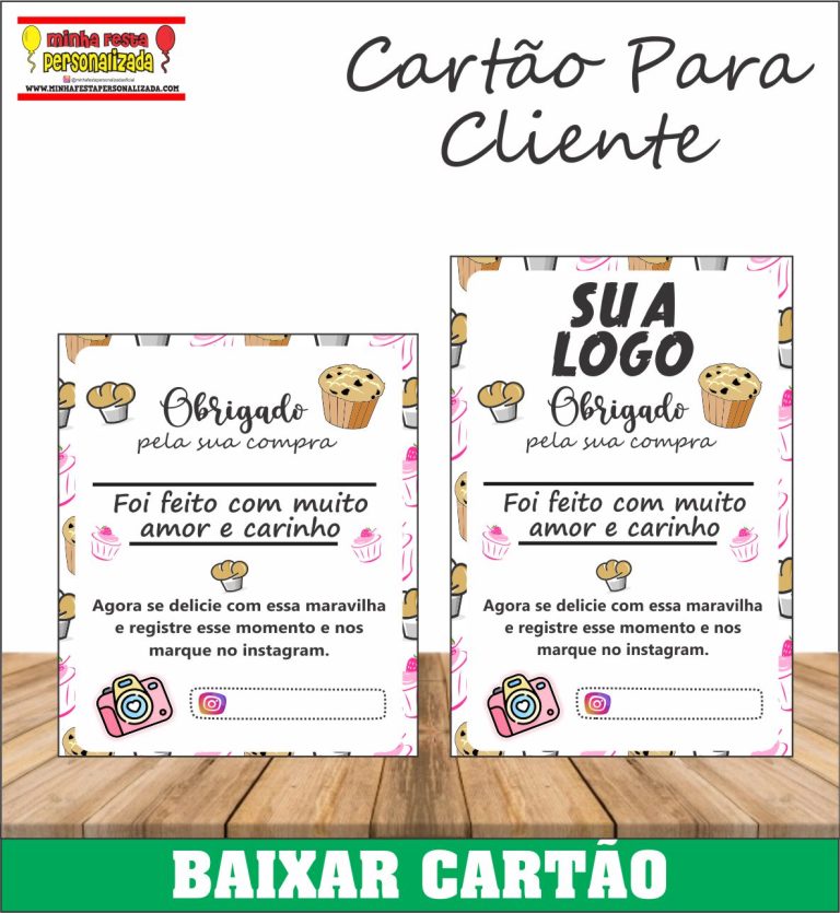 Cartao de Agradecimento Para Cliente Pronto Para Imprimir