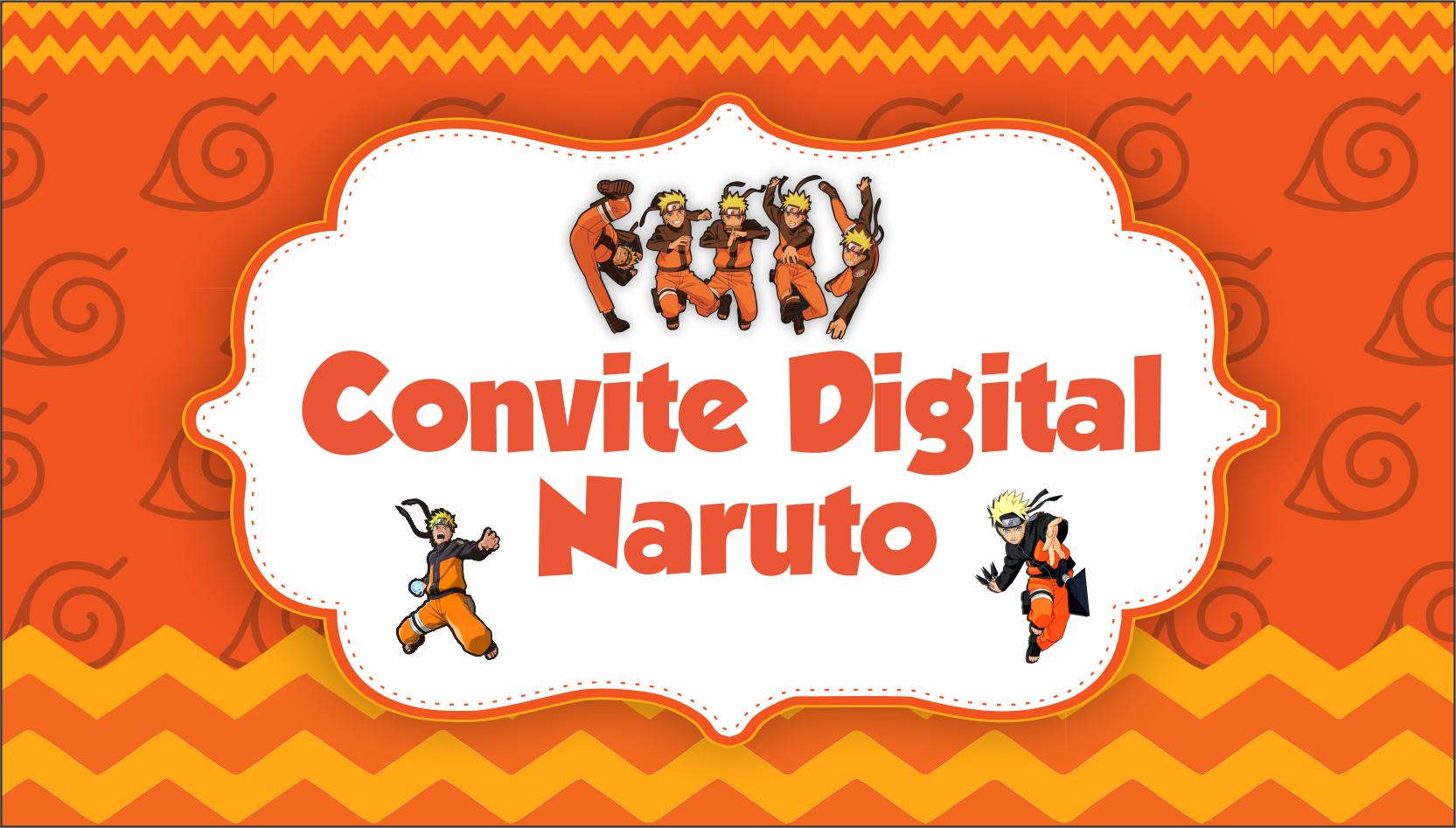 Convite de Aniversário Naruto Azul E Amarelo Edite Online
