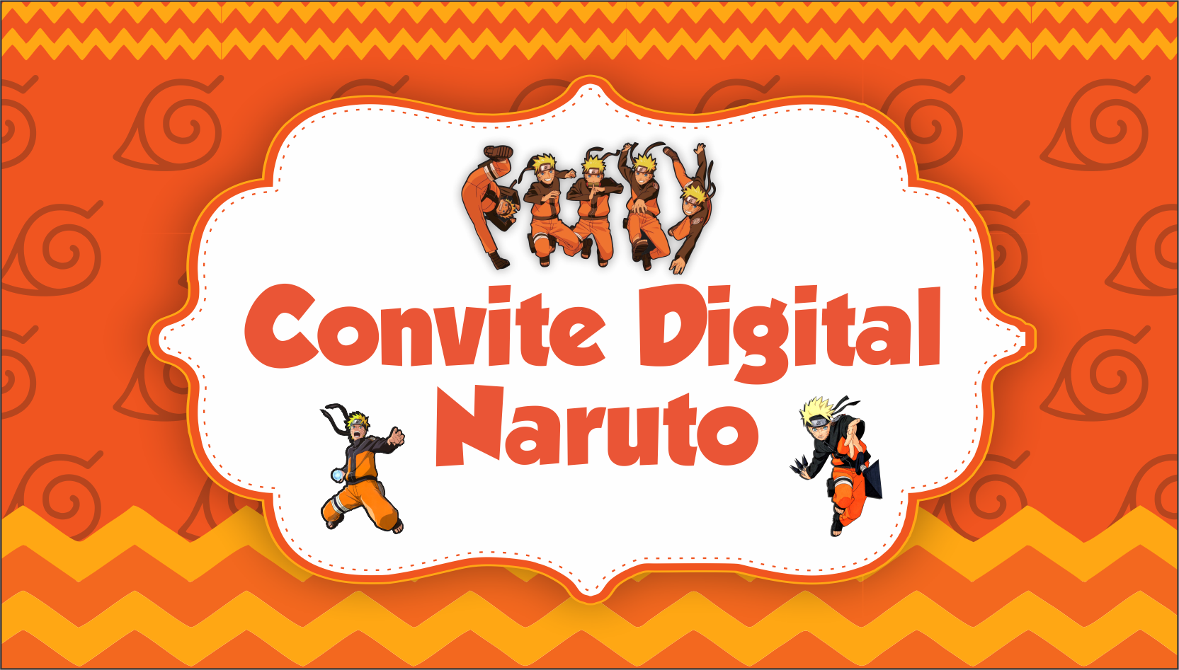 Convite aniversario naruto para editar online