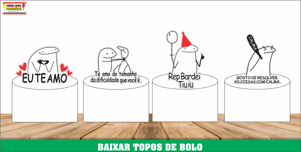 Topo de bolo flork meme para editar e imprimir grátis  Ideias de bolos,  Bolo, Bolos de aniversário diferentes