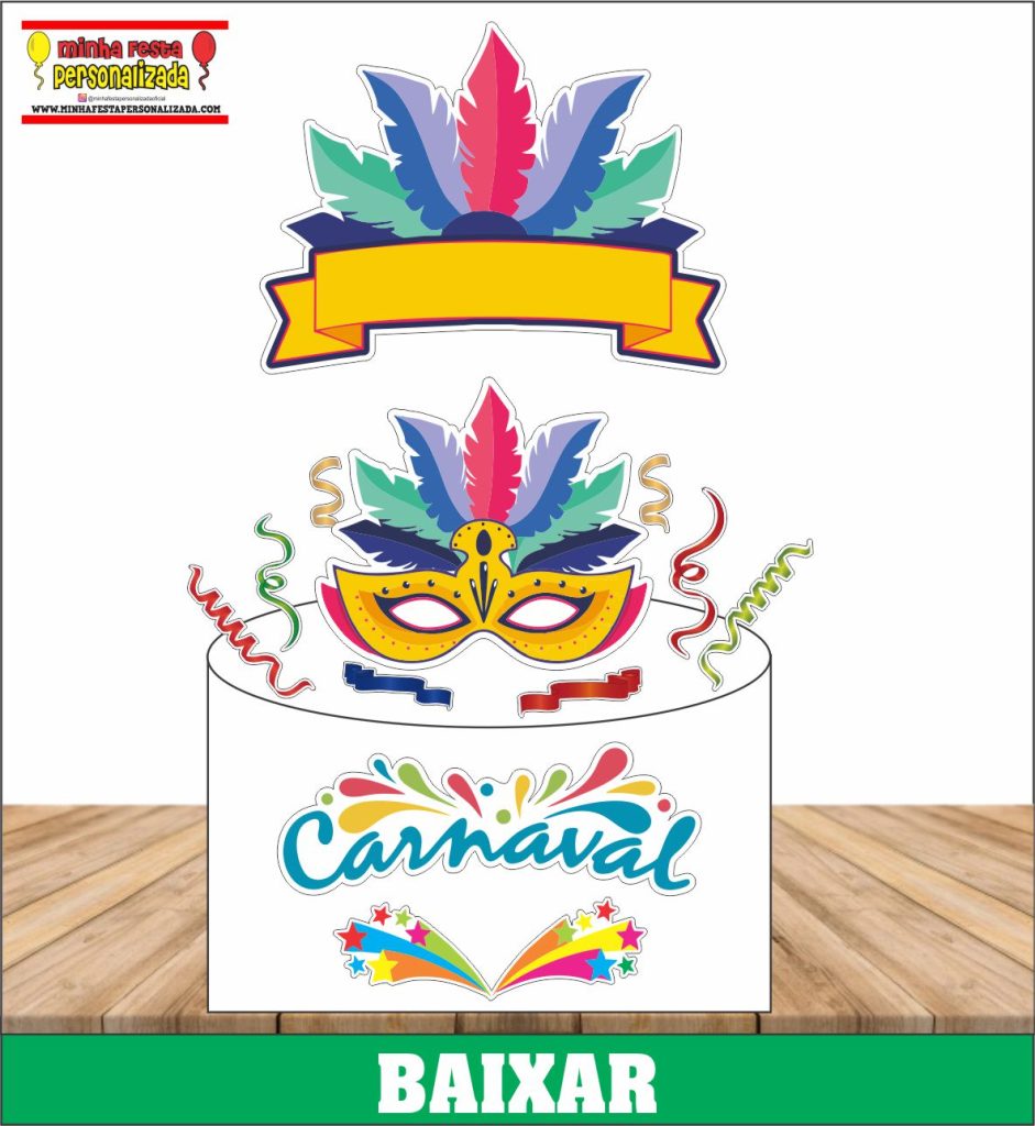 topo de bolo carnaval 02 941x1024 - Topo de bolo Carnaval Para Imprimir Gratuito