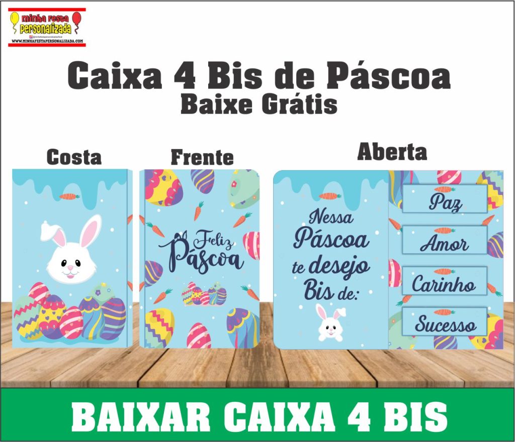 Embalagem Personalizada para caixa de Bis tema Páscoa - Garli