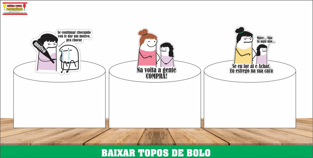 MEME FLORK DIA DAS MÃES TOPO DE BOLO (UNIDADE) - PAPEL ARROZ ESPECIAL