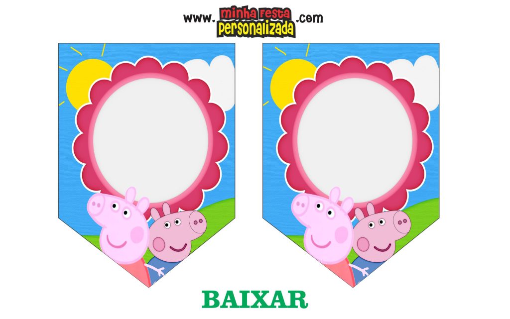 BANDEIROLA DO KIT FESTA DA PEPPA PIG 1024x641 - Kit Festa Peppa Pig Pronto Para Imprimir