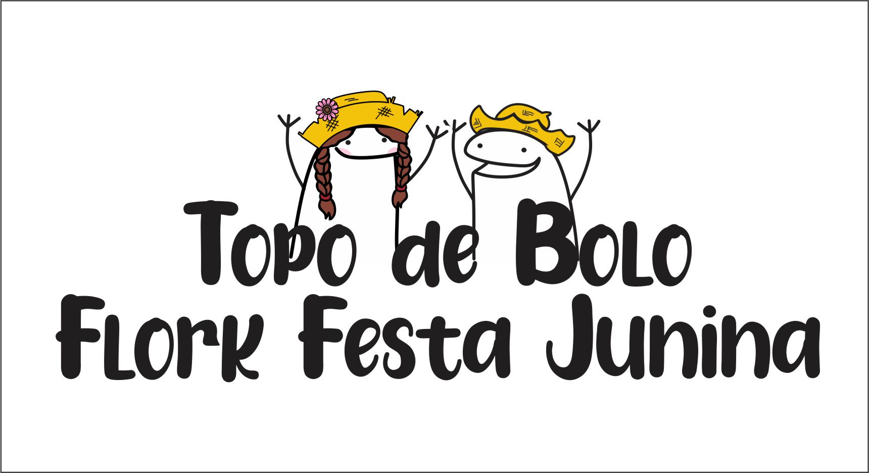 Capa Topo de bolo Flork Festa Junina - Topo de bolo Flork Festa Junina Gratuito Pronto Para Imprimir