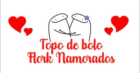 Topo de bolo Flork de Namorados Para Imprimir Grátis