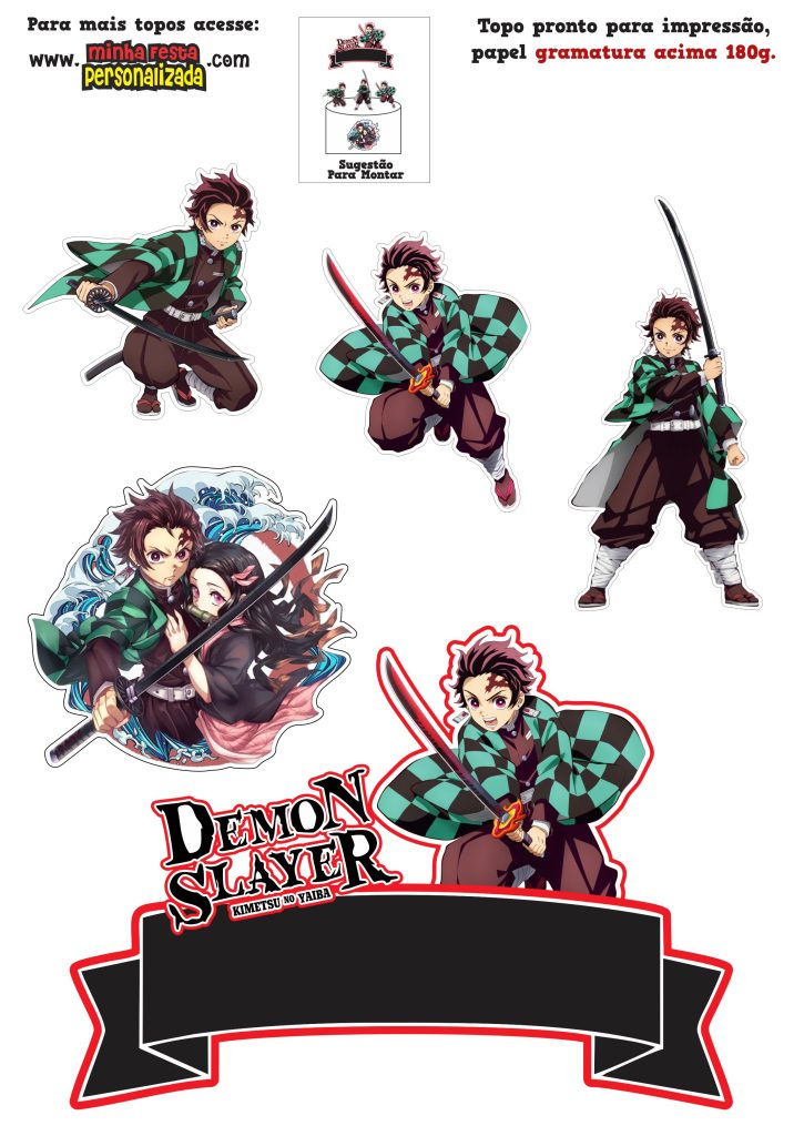 Topo de bolo Demon Slayer Kyojuro Rengoku #1