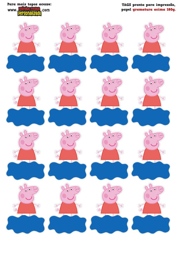 TAG TUBETE 725x1024 - Tags Personalizadas do Kit Festa Peppa Pig Para Imprimir