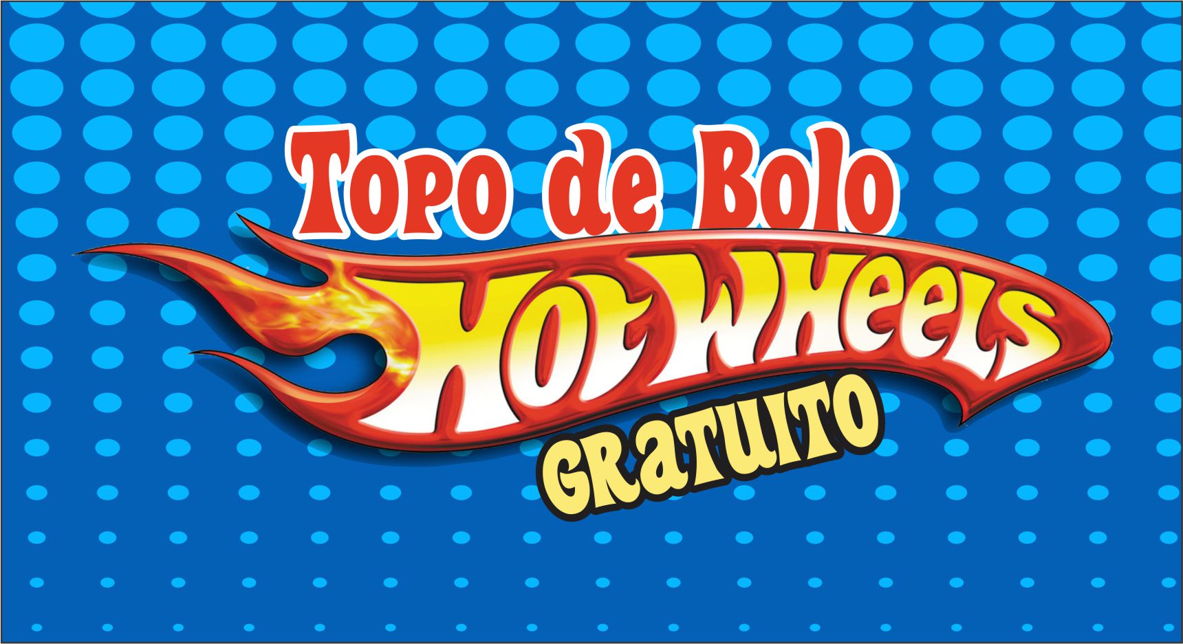 Kit Decoração de Festa Aniversário Bolo Topper Hot Wheels