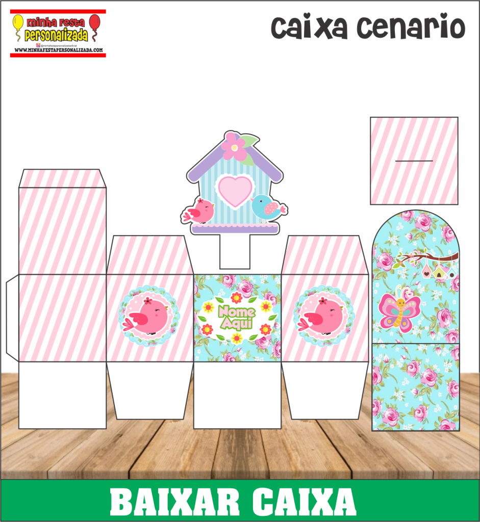 CAIXA CENARIO JARDIM ENCANTADO 941x1024 - Caixa Mini Cenário Pronto Para Imprimir Em Alta Qualidade.