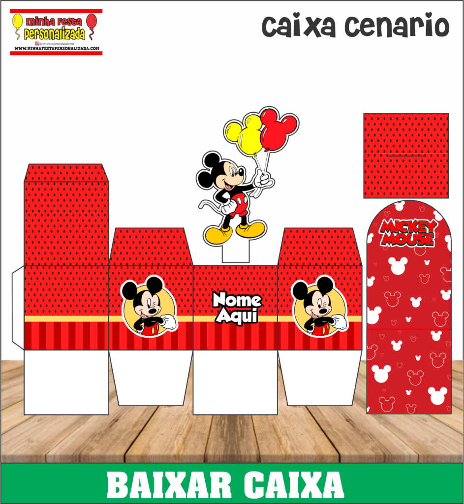 CAIXA CENARIO MICKEY 943x1024 - Caixa Mini Cenário Pronto Para Imprimir Em Alta Qualidade.