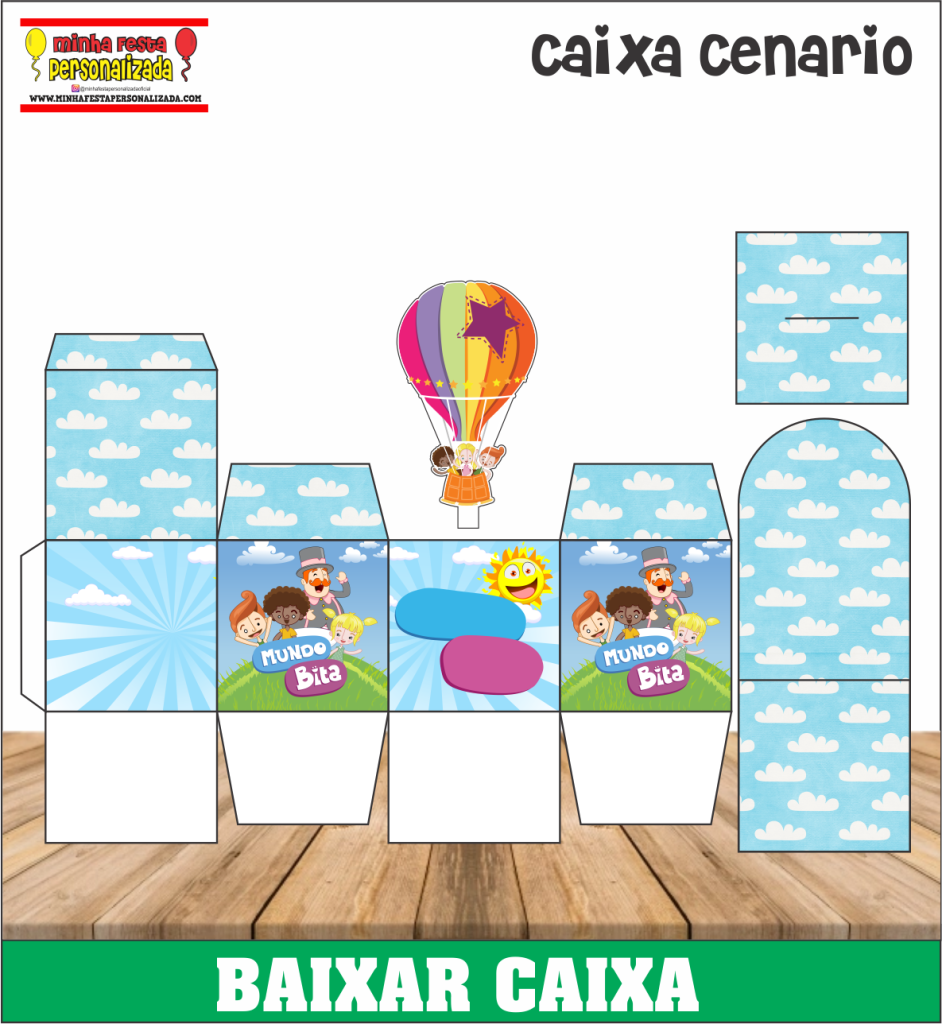 CAIXA CENARIO MUNDO BITA 942x1024 - Caixa Mini Cenário Pronto Para Imprimir Em Alta Qualidade.